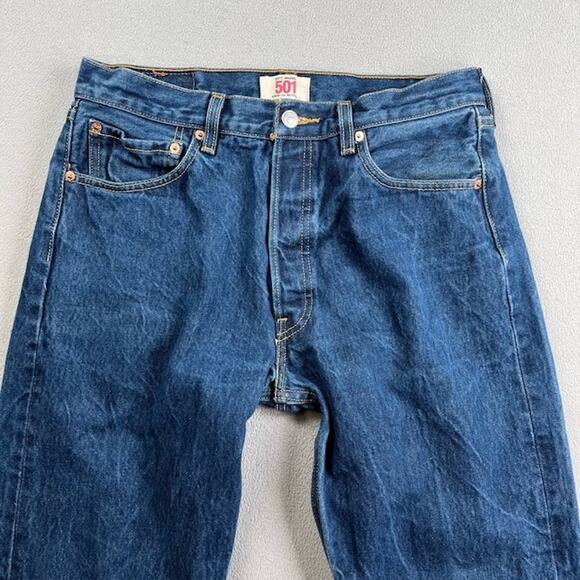 Levi's‎ Jeans Mens 34x34 Blue 501 Straight Leg Button Fly Denim Streetwear Y2K - Picture 3 of 16